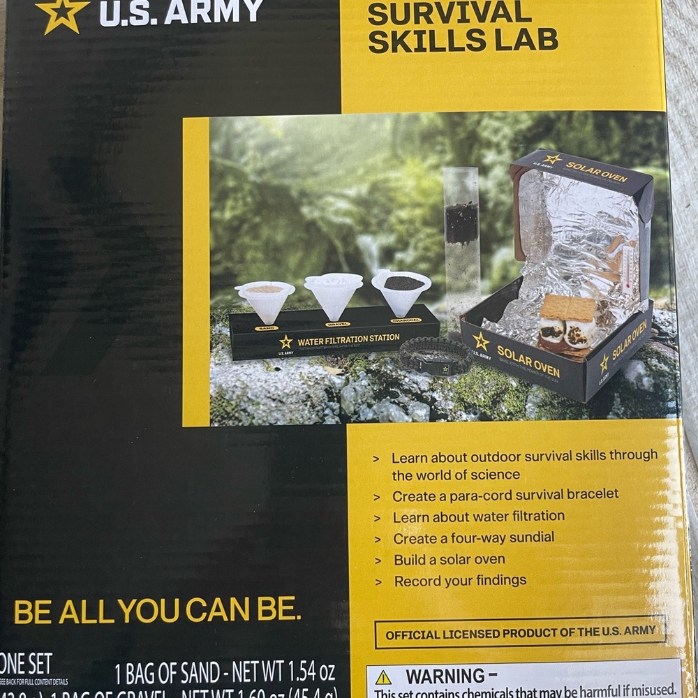 U.S. Army Survival Skills Lab with Black and Yellow Accents